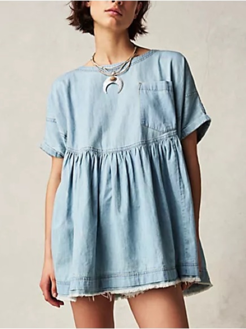 Free People We The Free Moon City Top in Vintage Indigo
